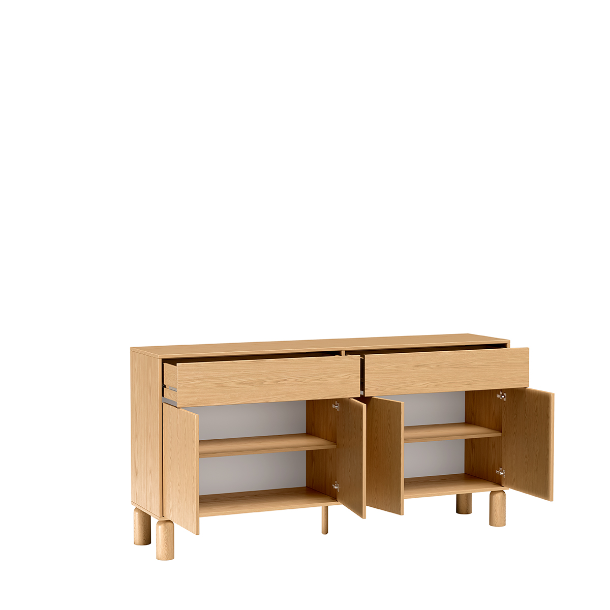 Komoda Sanden 180 cm dąb bookmatch — zbliżenie