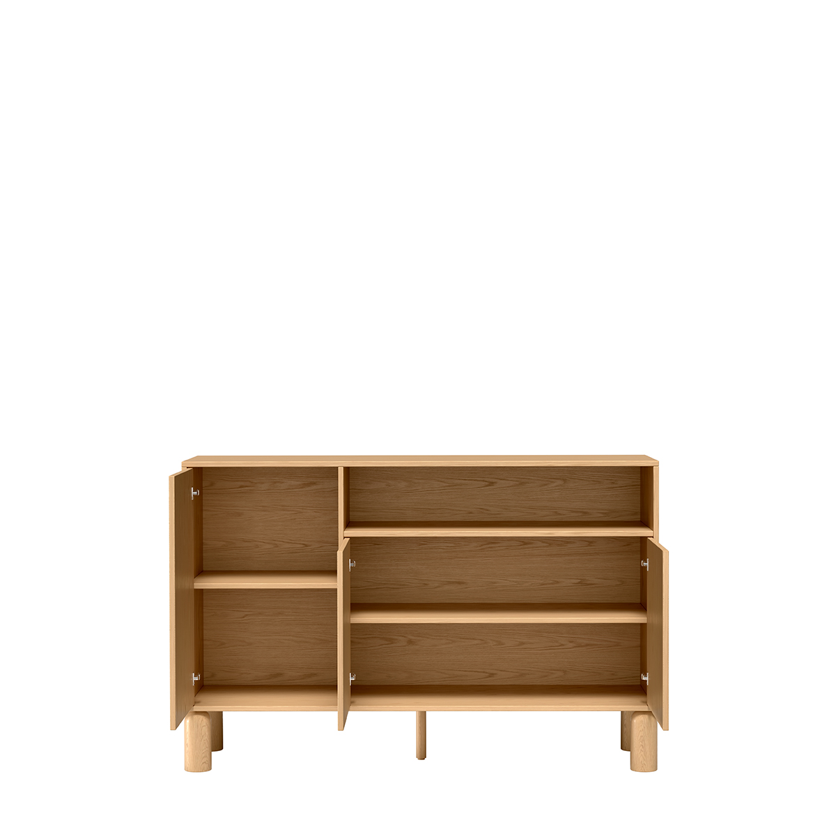 Komoda Sanden 140 cm dąb bookmatch — widok z góry