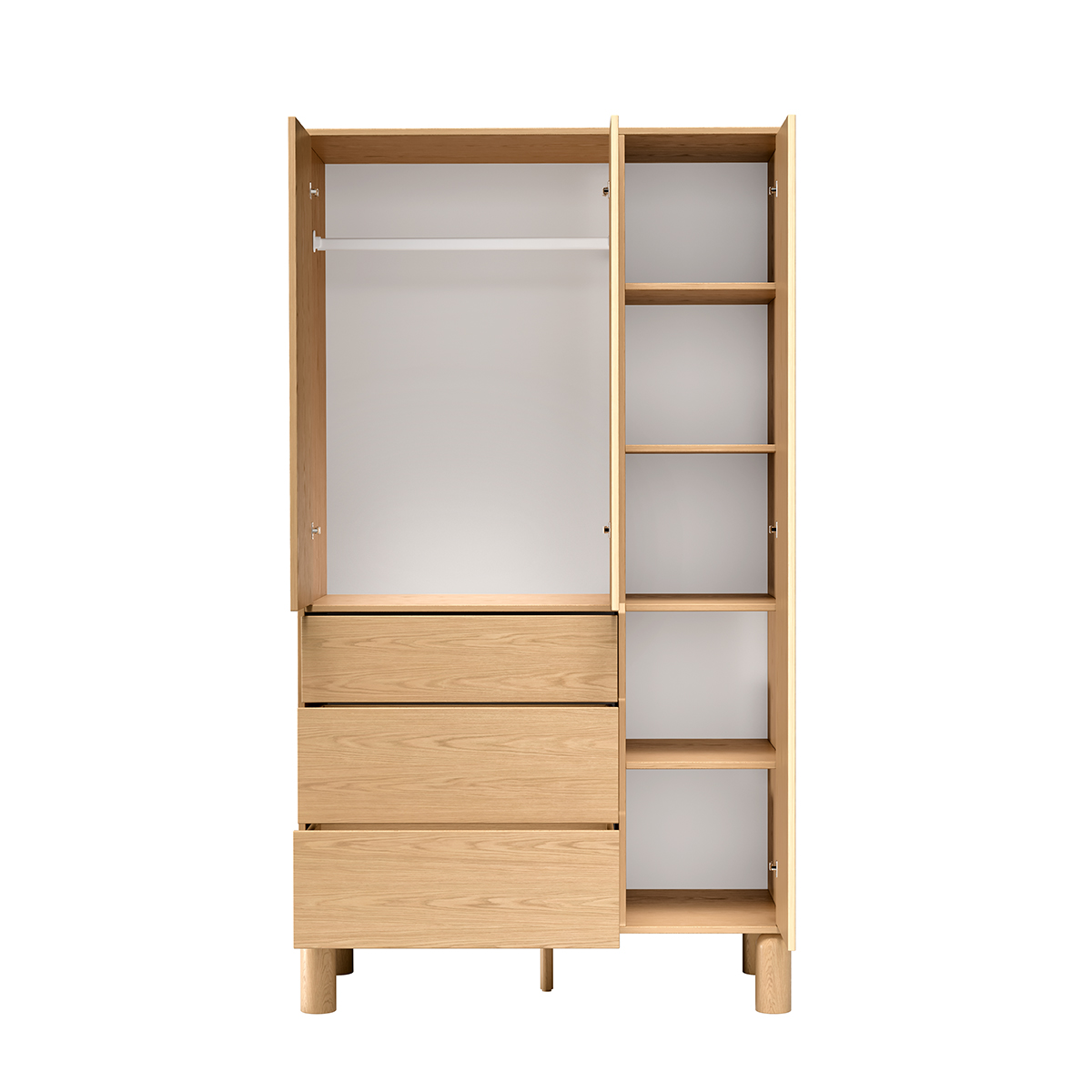 Szafa Sanden 110 cm dąb bookmatch — widok z góry